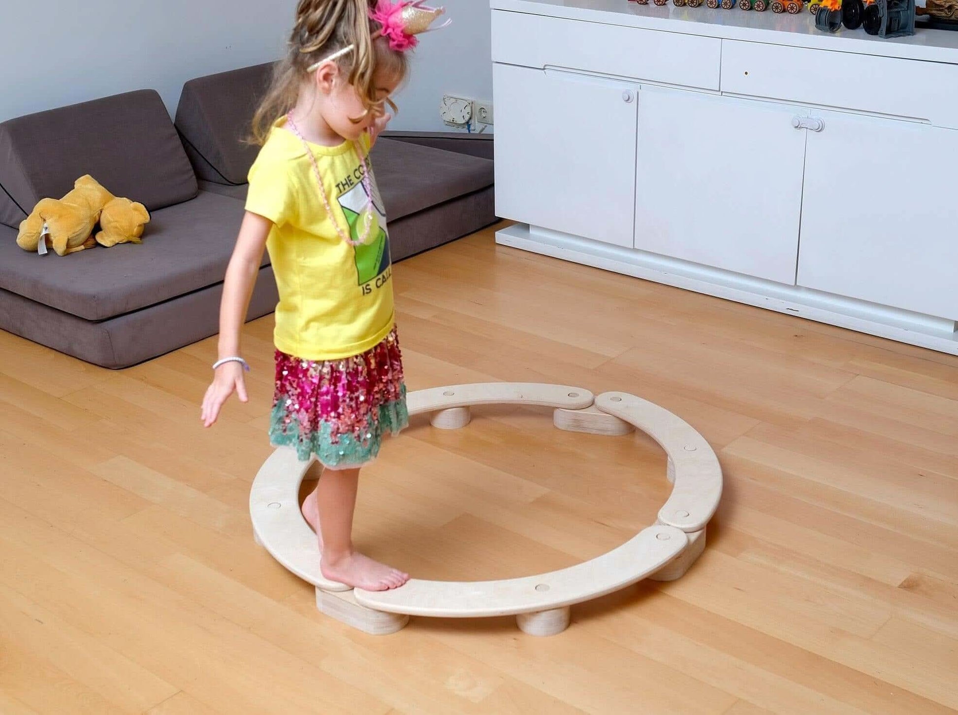 Circular Wooden Balance Beam Set | Montessori-3